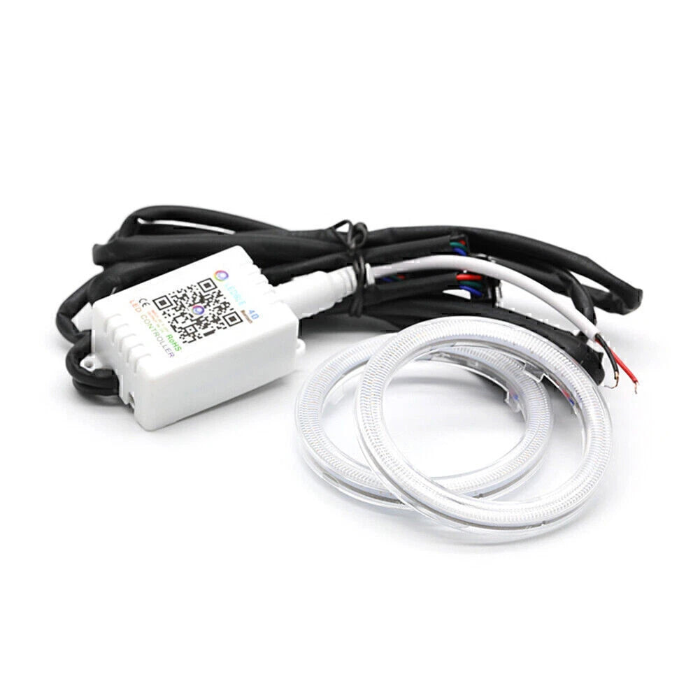 RGB COB Car Headlight Angel Eyes LED Halo Rings 90MM