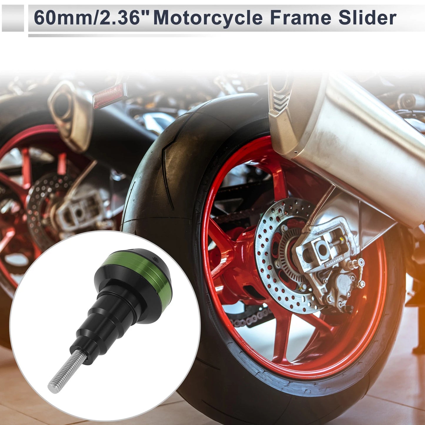 11mm Aluminum Alloy Plastic Motorcycle Slider Frame Bolt Green for Make Model