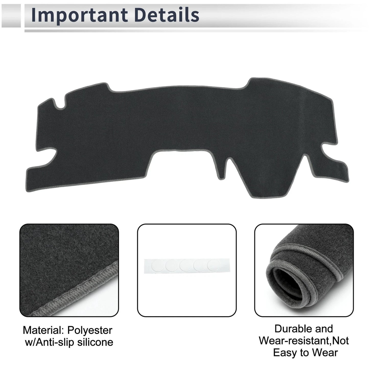 Dashboard Cover Mat for Toyota Yaris Cross (2023) Sun Protector Gray
