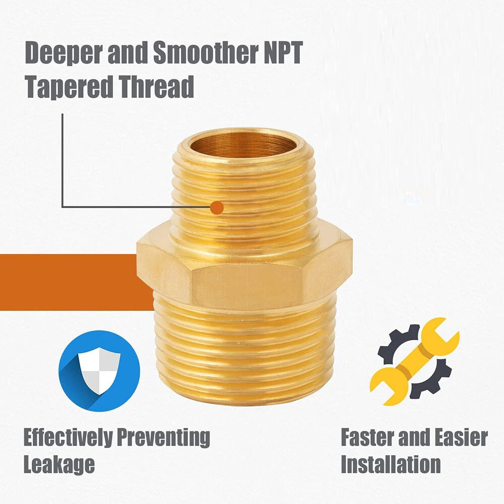 4 x 3/4" GHT x 1/2" NPT Brass Male Connector Hose Adapter Fittings