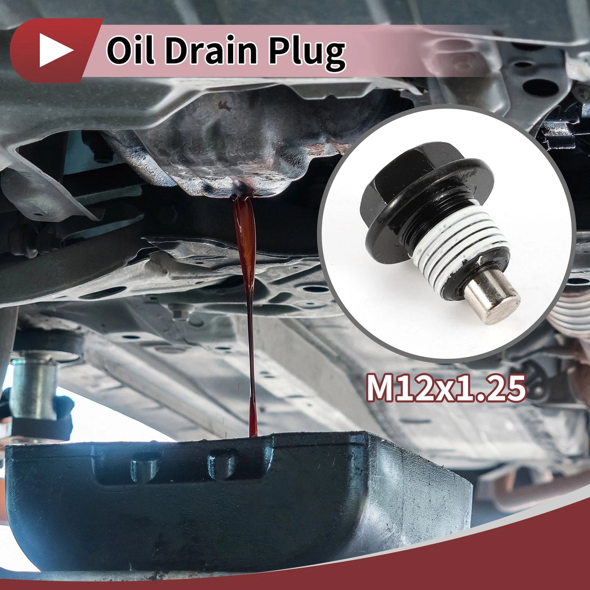 1 Set Oil Drain Plug for Nissan Infiniti Black White