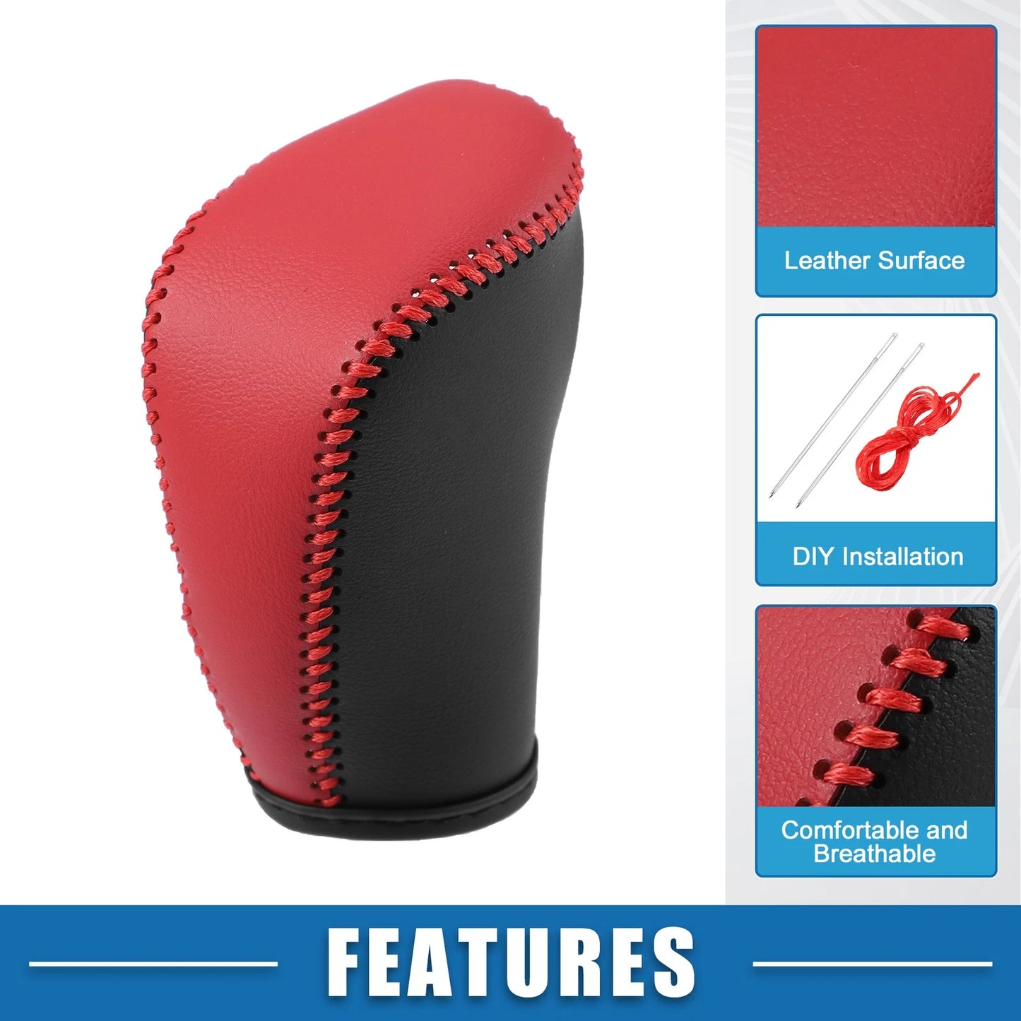 Gear Shifting Knob Cover for Nissan Rogue (2017) - Black PU Leather