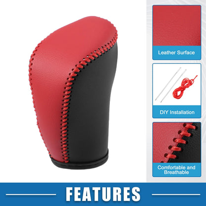 Gear Shifting Knob Cover for Nissan Rogue (2017) - Black PU Leather