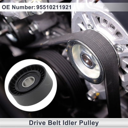Drive Belt Idler Pulley for Porsche Cayenne (2011-2018) Black 1 x Piece