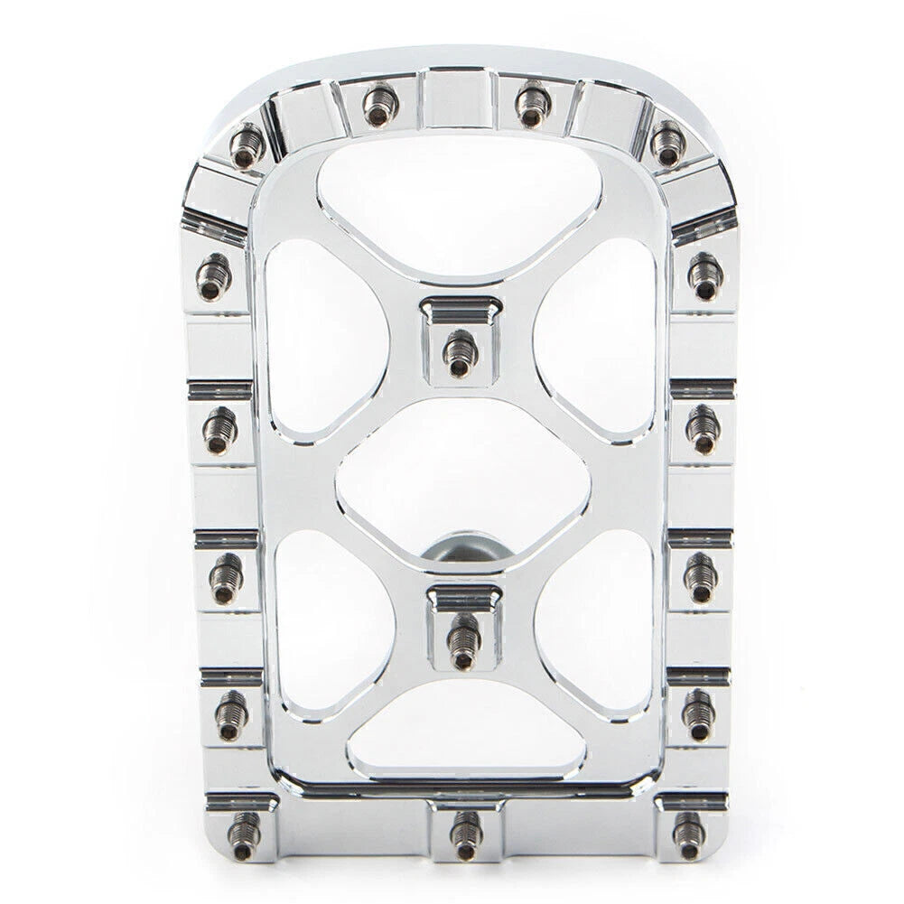 2 x Chrome MX Style Large Brake Pedal Pad Covers for Harley Electra Glide, Softail