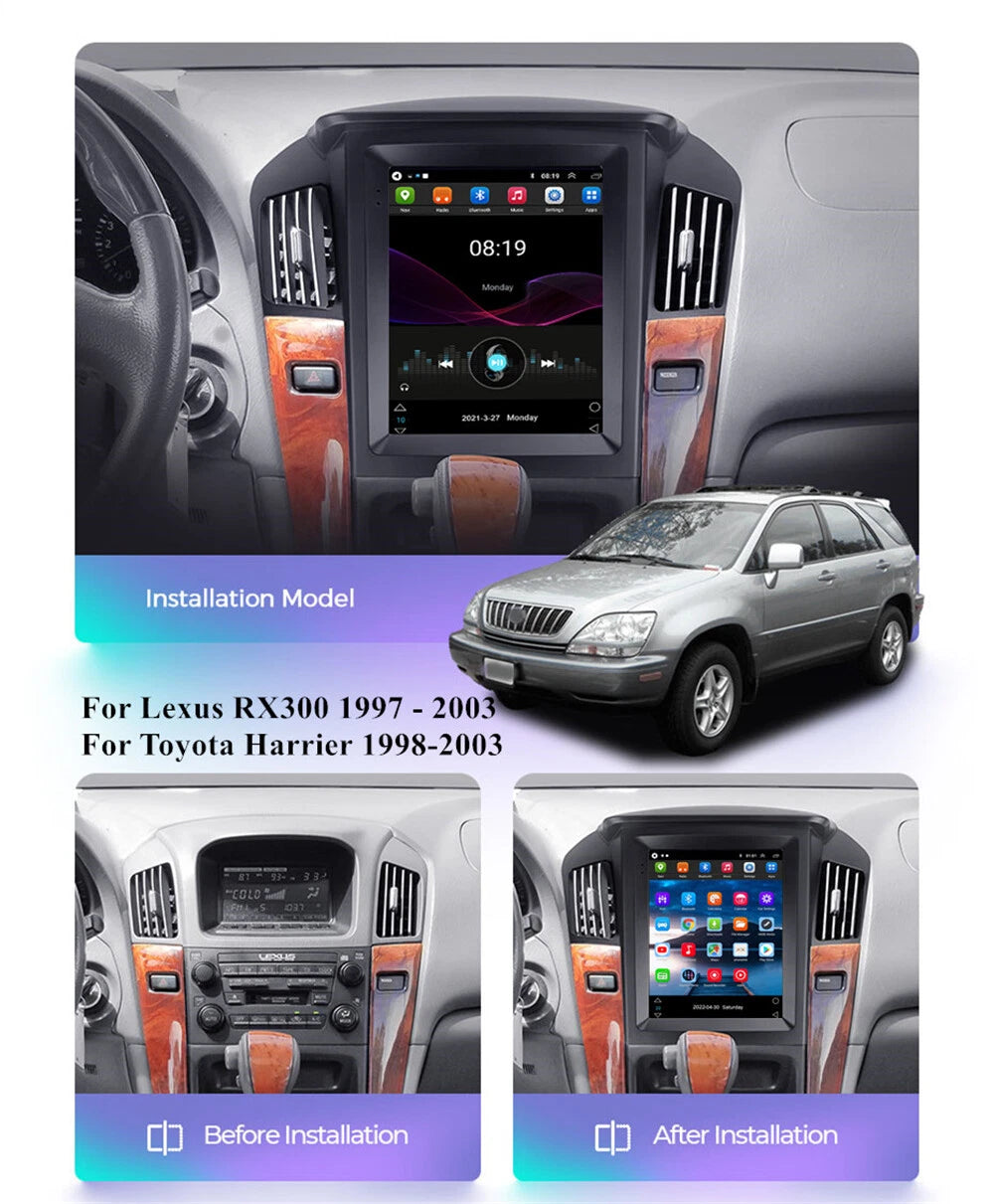9.7'' Vertical Stereo Radio GPS for Toyota Harrier, Lexus RX300 (1998-2003)