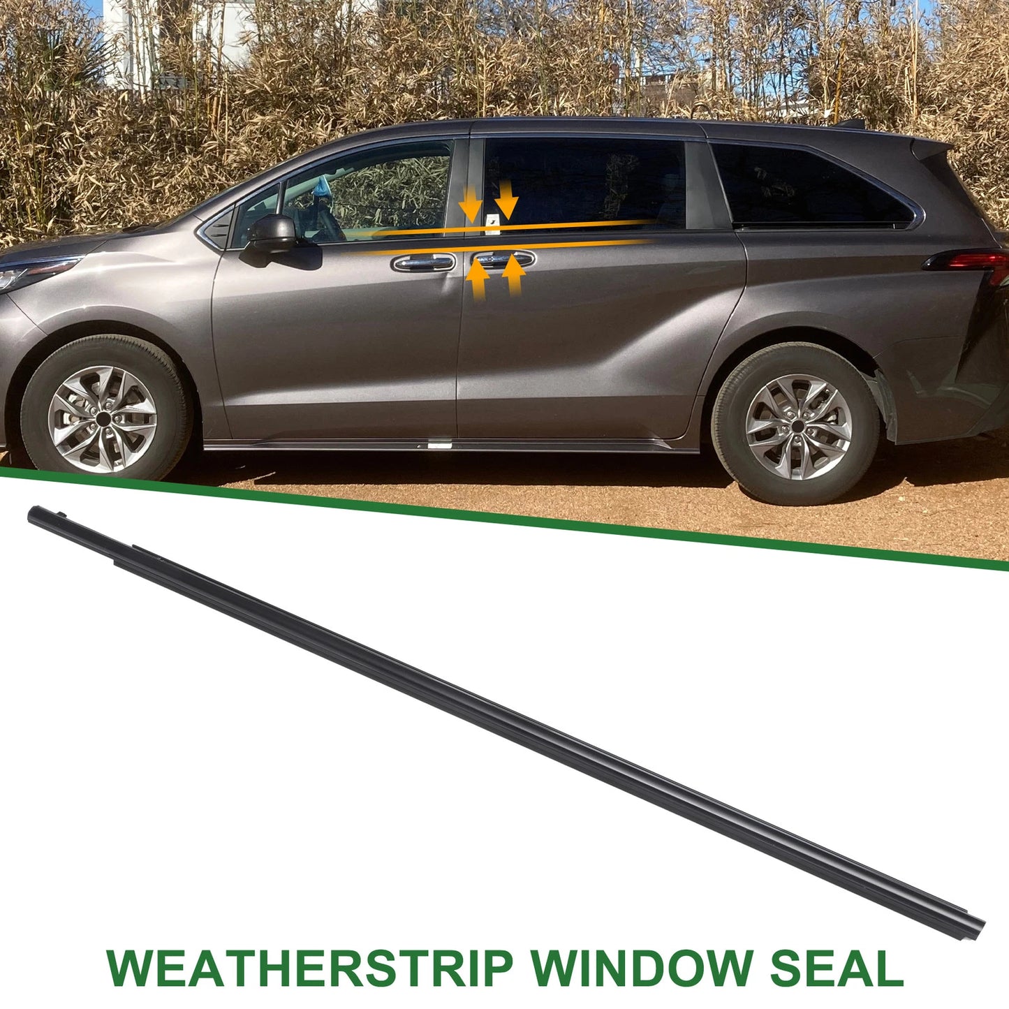 Front Left Weatherstrip Window Seal for Toyota Sienna (2011-2022)