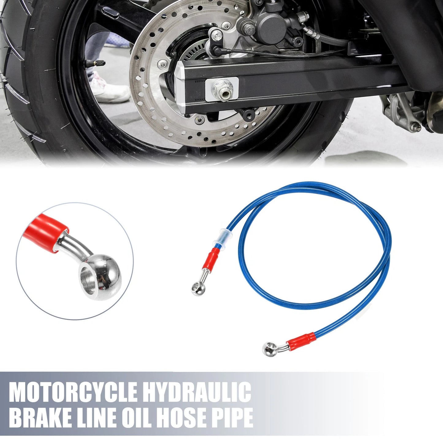 Hydraulic Brake Line 110cm 10mm Motorcycle Hose Pipe Blue for Motorcycle
