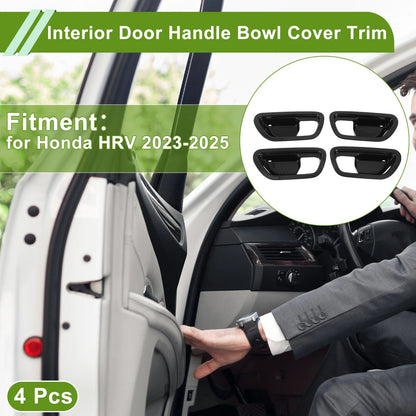 Interior Door Handle Bowl Cover Trim for Honda HR-V (2023-2025) Carbon Fiber