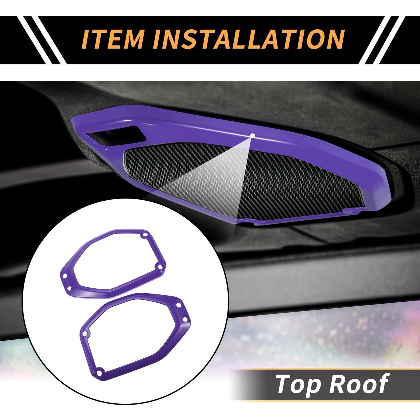 Roof Speaker Audio Frame Cover Trim for Jeep Gladiator JT (2020-2024) - Purple