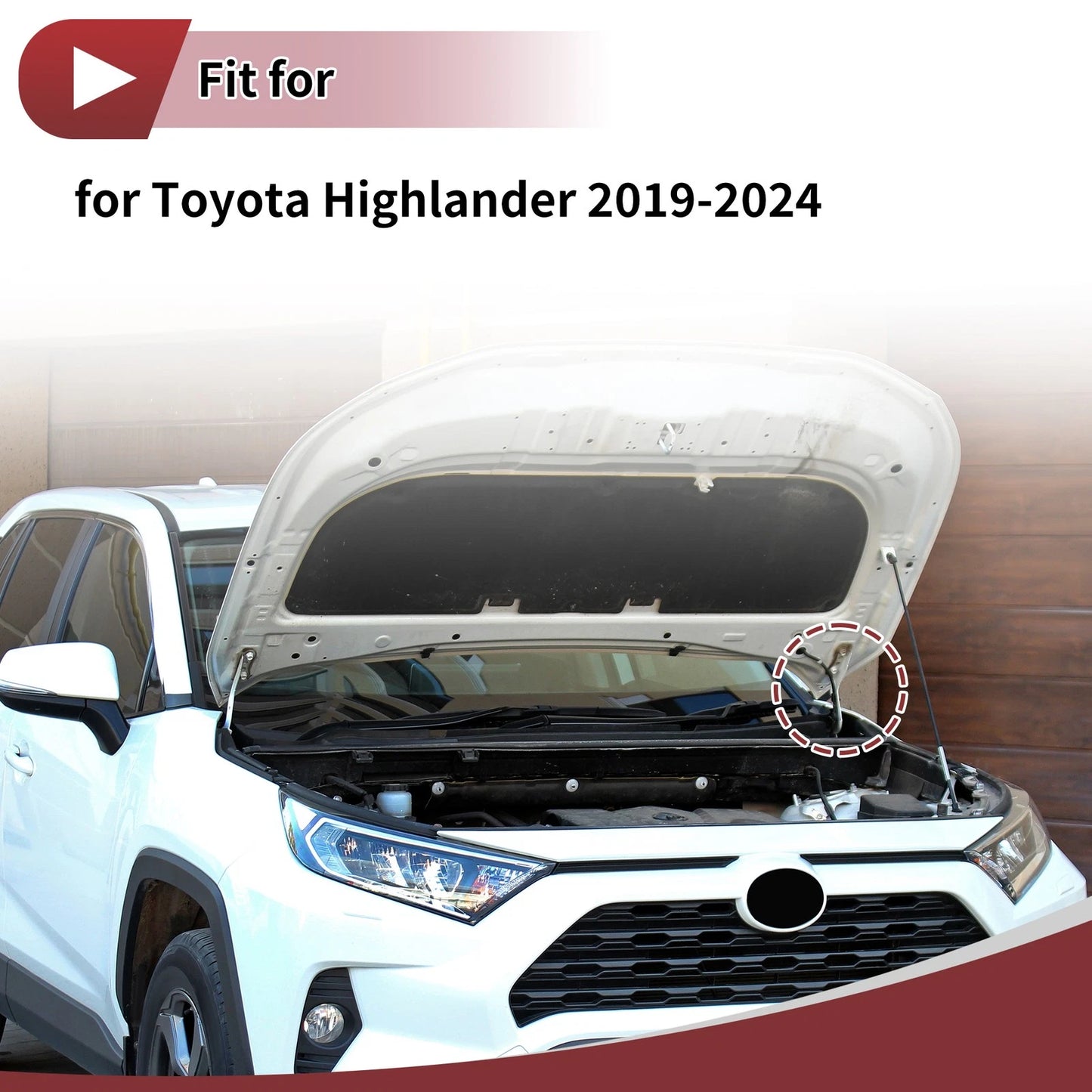 Hood Hinge Left Engine Cover for Toyota Highlander (2019–2024)