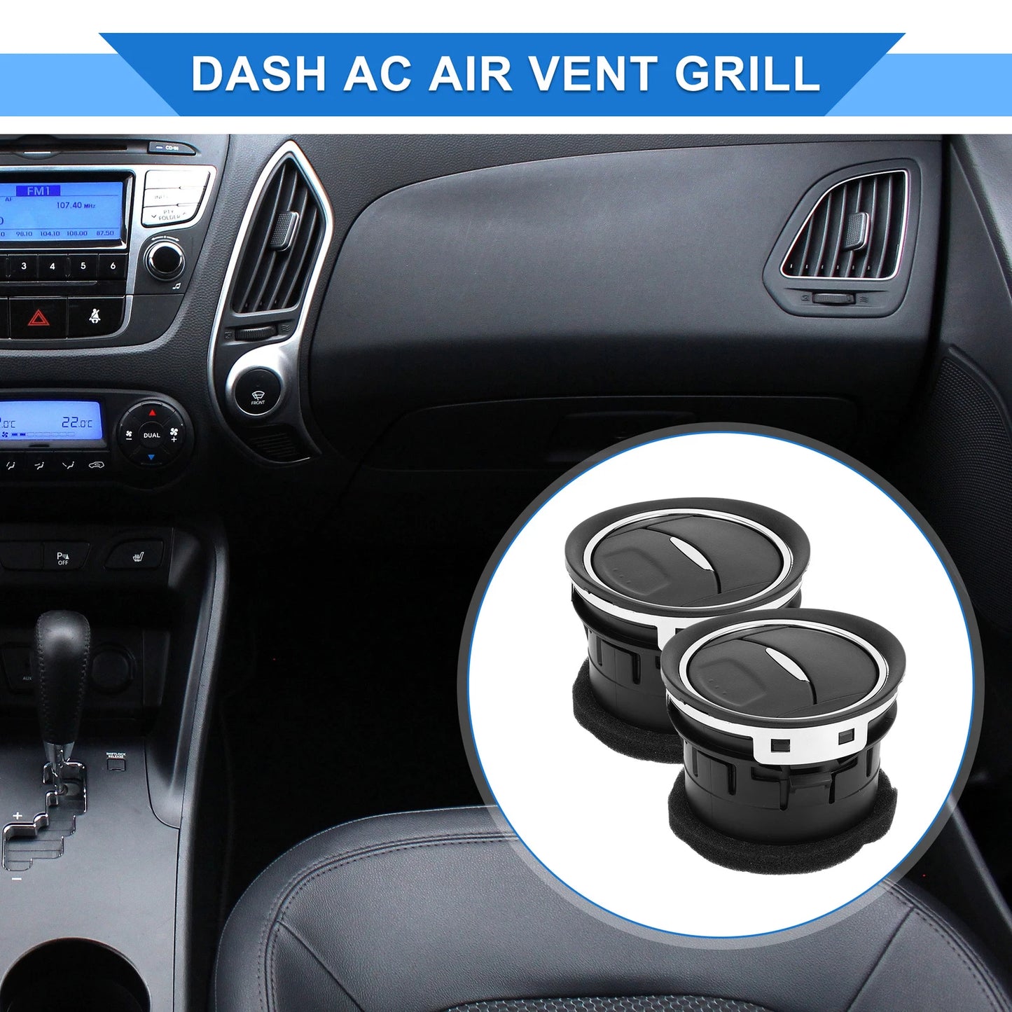 2 x Center Dash A/C Outlet Air Vent Panel for Ford Mondeo (2007-2014)