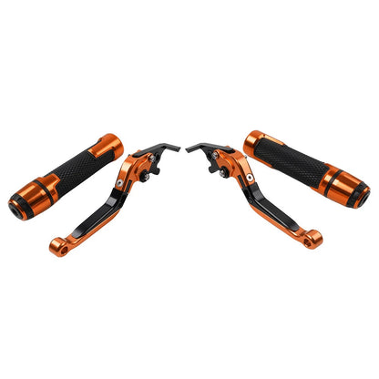 Orange Extendable Brake Clutch Levers Grips Set for BMW F650GS (2002-2007)