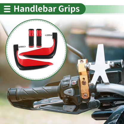 Hand Grips Cover Kit End Grips Diamond Pattern Red for Motorcycle