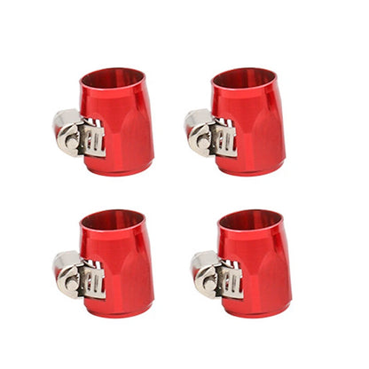 4 x Red AN6 Fuel Hose Line End Cover Clamp Connectors for Car Models