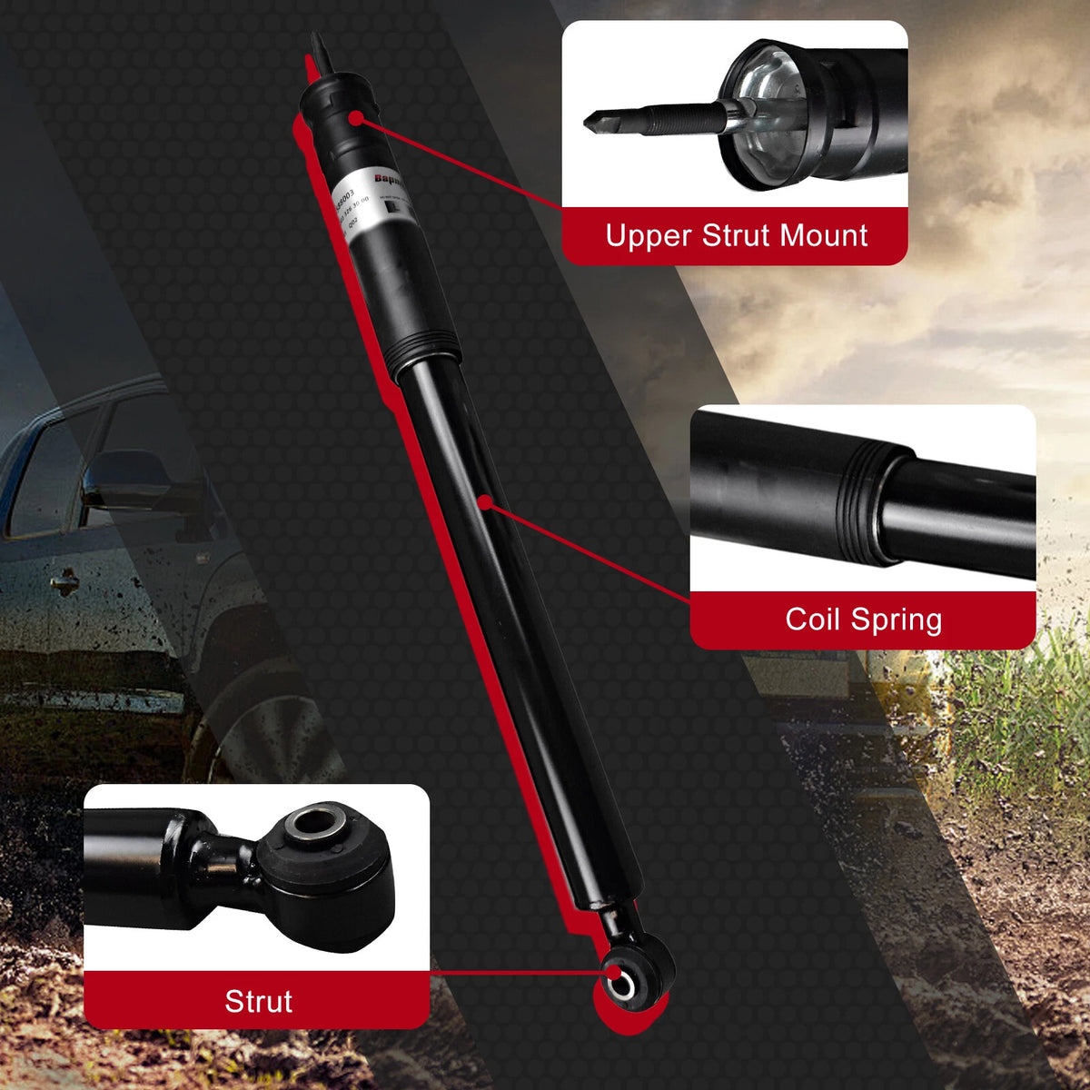 Rear Shock Absorbers Pair for Mercedes W203 S203 CL203 A209 C209 (2000-2010)