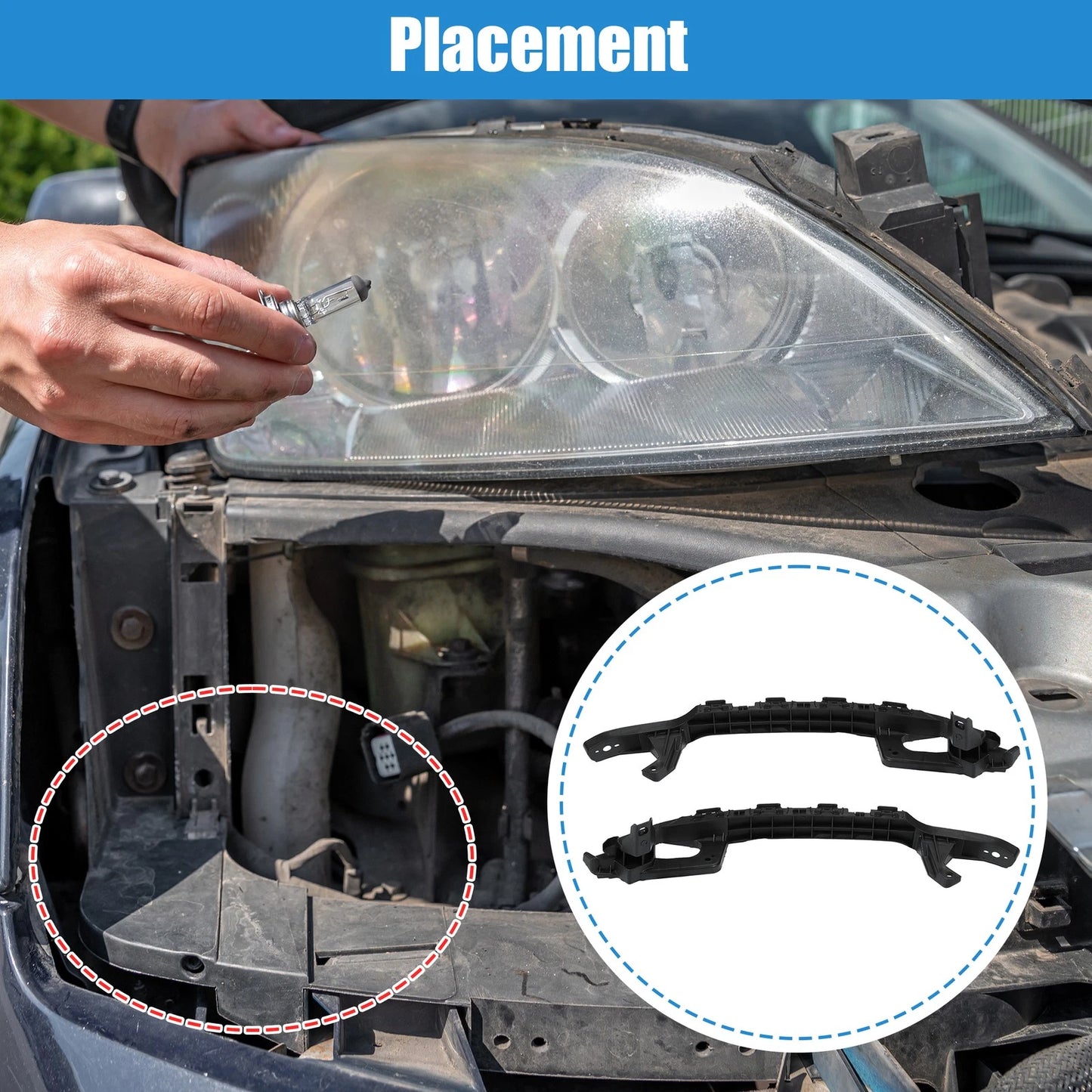 Headlight Bracket Support Pair for Honda Accord Sedan (2008-2012)