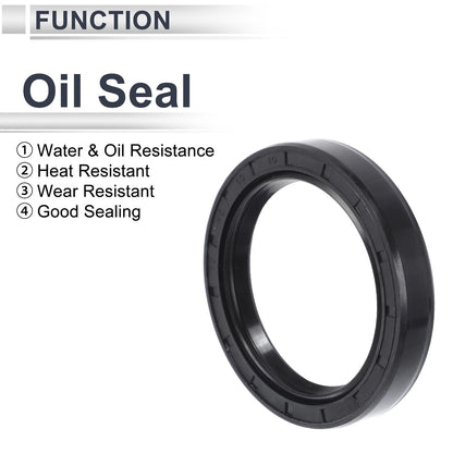 Oil Seal Rotary Shaft Seal NBR Rubber 45x60x10mm Black 5 Pcs