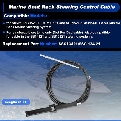 Steering Control Cable 21 Ft Marine Boat Rack for Marine Boat