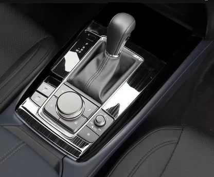 Black Metal Brushed Gear Shift Panel Bezel Trim for Mazda CX-30 (2020–2024)