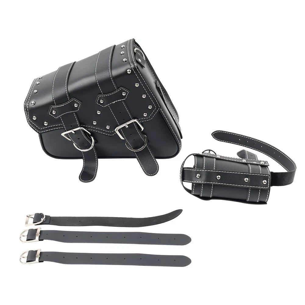 Universal Motorcycle Saddle Bag Luggage Tool Bag Left Side Black