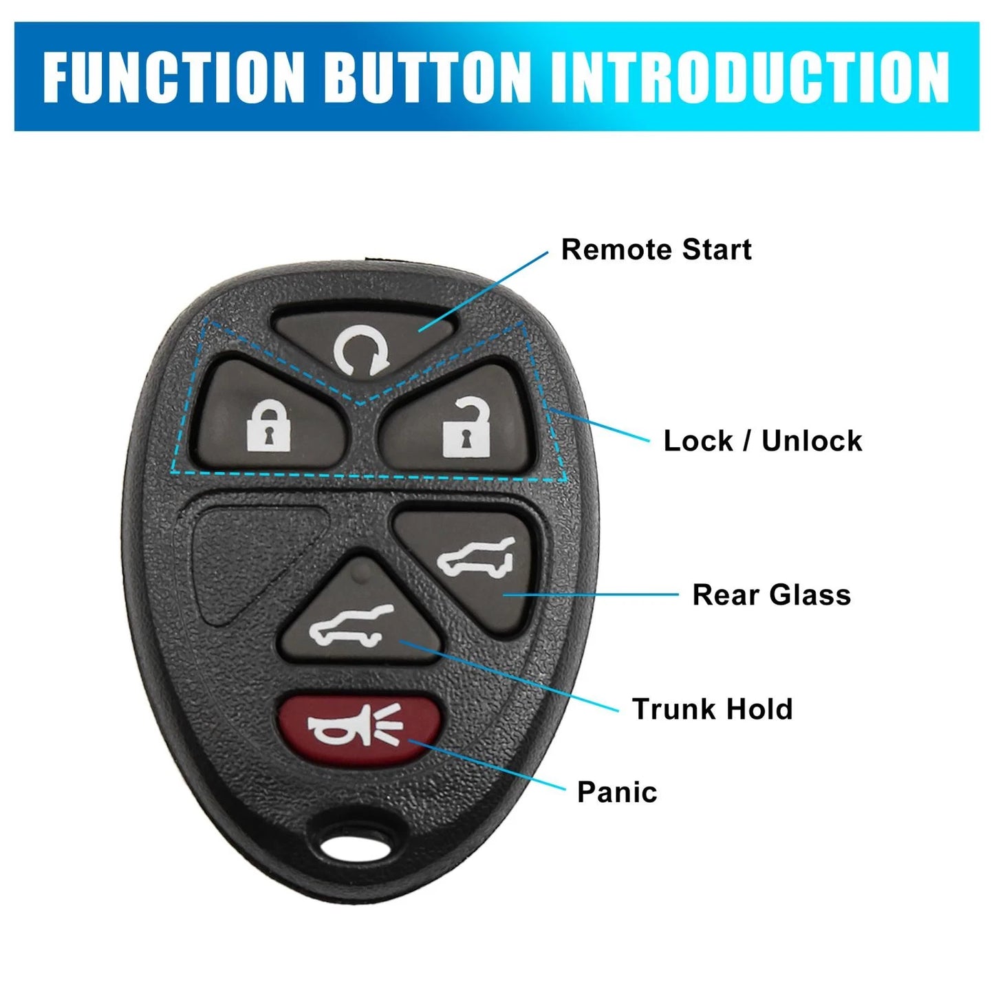 Shell Case 6 Key Buttons for Chevrolet Tahoe (2007-2014)