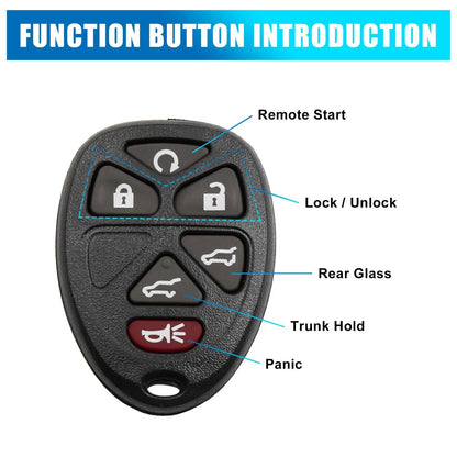 Shell Case 6 Key Buttons for Chevrolet Tahoe (2007-2014)