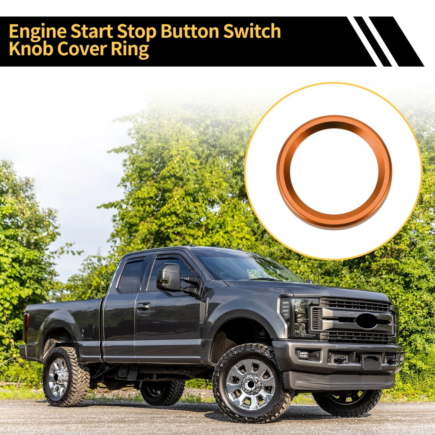 Engine Start Stop Button Cover Ring for Ford Maverick (2022) Orange