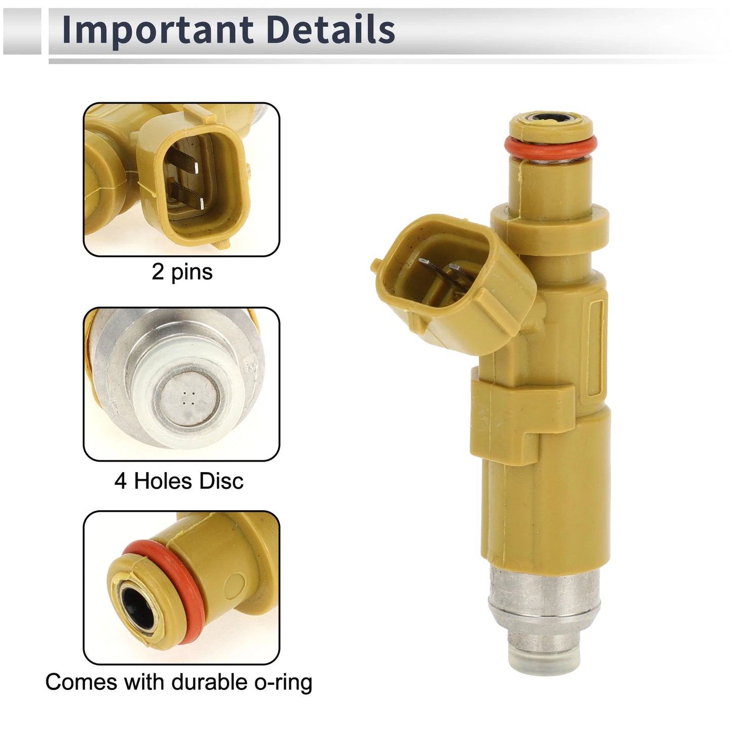 Fuel Injector 1.6L for Toyota Corolla (1995-2004) 1 x Yellow