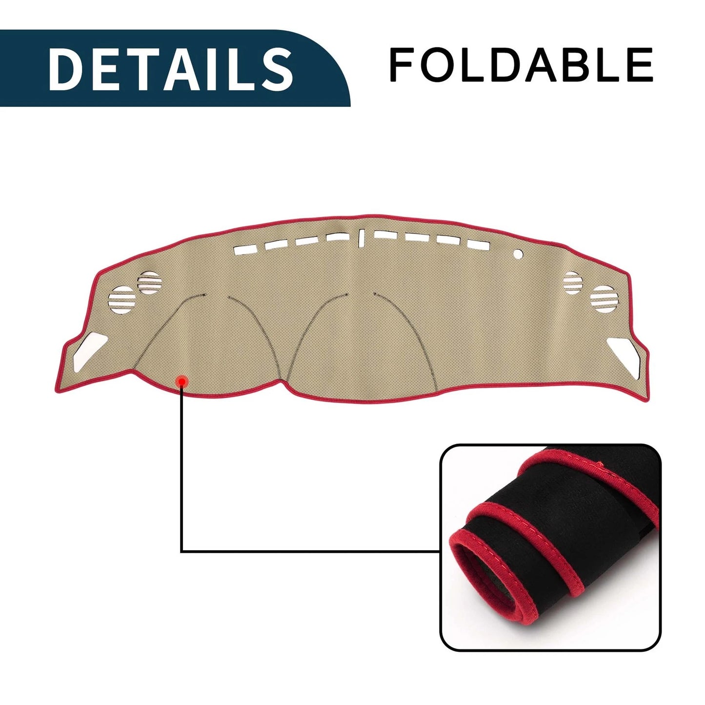 Dashboard Cover Mat for Toyota 86 ZN6 2012 Sun Protector Pad Black Red