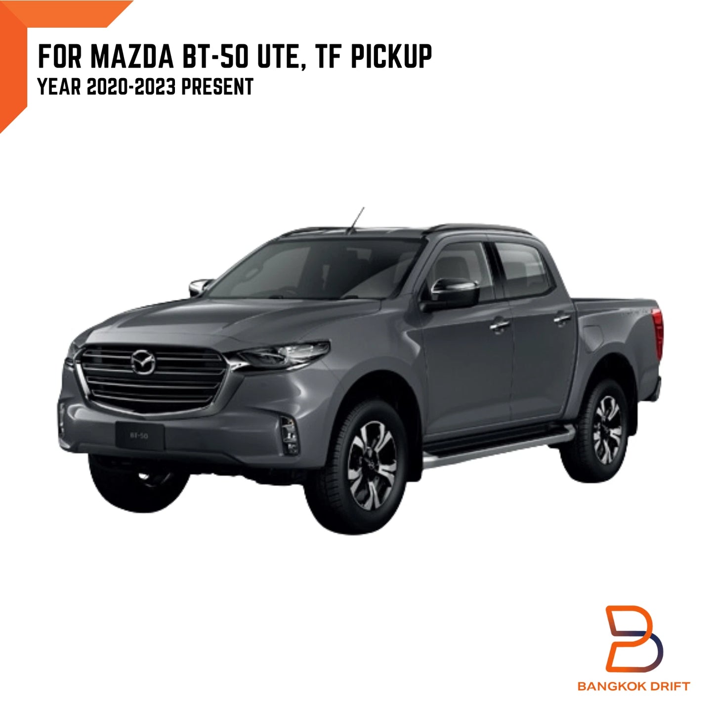 Glossy Black Front Grille Trim Emblem for Mazda BT-50 (2020-2024)