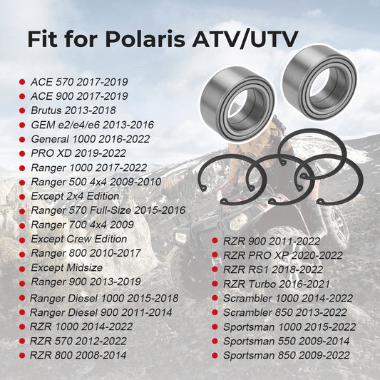 2 x Front Heavy Duty Wheel Bearings Kit for Polaris Ranger XP 1000 (2017–2022)
