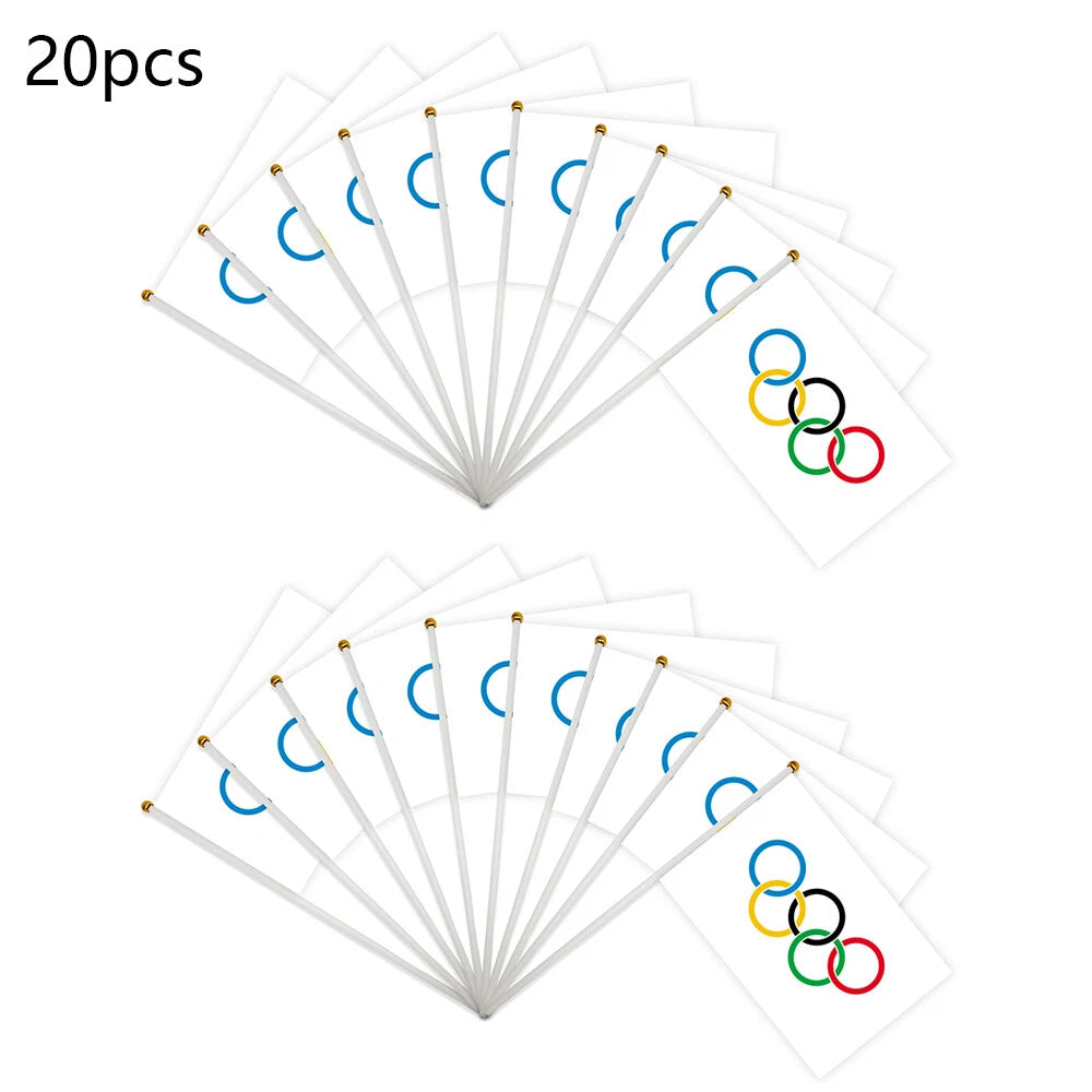 20 x 14x21cm Handheld Mini Olympic Rings Flags for Home Decoration
