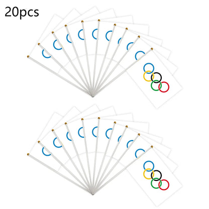 20 x 14x21cm Handheld Mini Olympic Rings Flags for Home Decoration