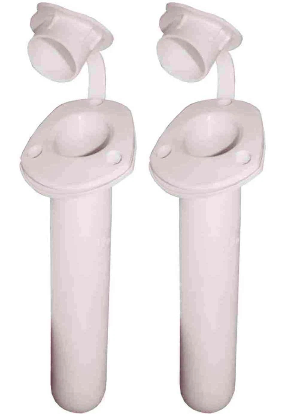 Boat Rod Holders & Cap Recessed White Fishing Boat Marine x2 Units 30°