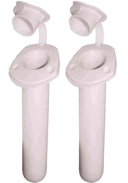 Boat Rod Holders & Cap Recessed White Fishing Boat Marine x2 Units 30°