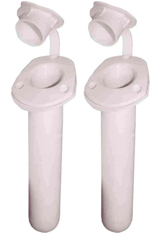 Boat Rod Holders & Cap Recessed White Fishing Boat Marine x2 Units 30°