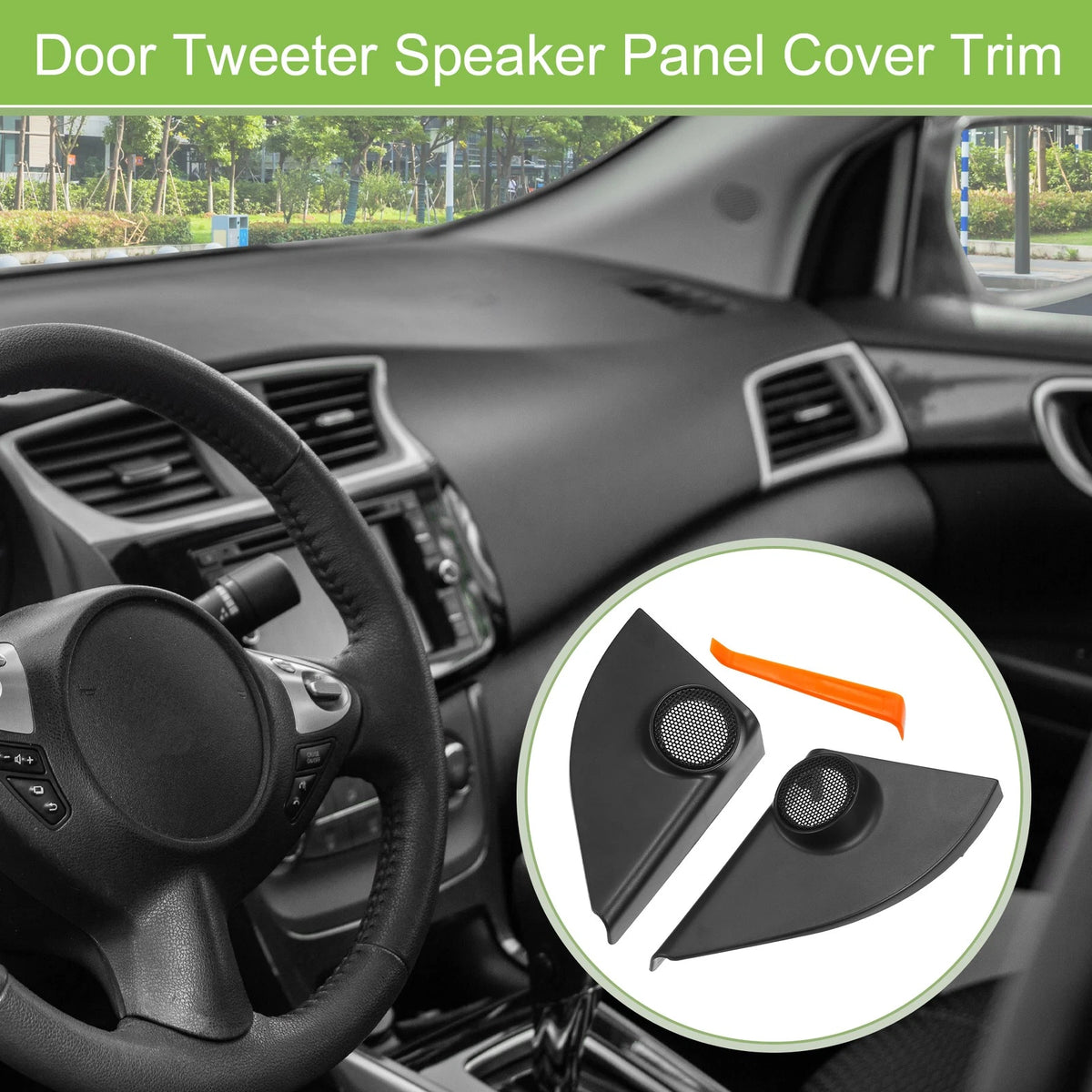 A Pillar Door Tweeter Speaker Cover Trim for Toyota RAV4 (2013-2018) Black