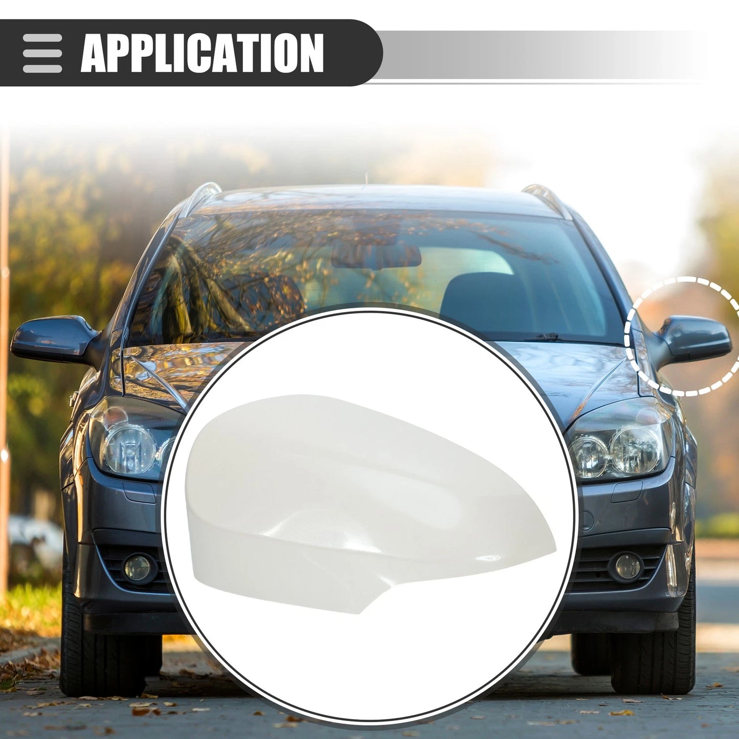 Left Side Mirror Cover Cap White for Toyota Yaris