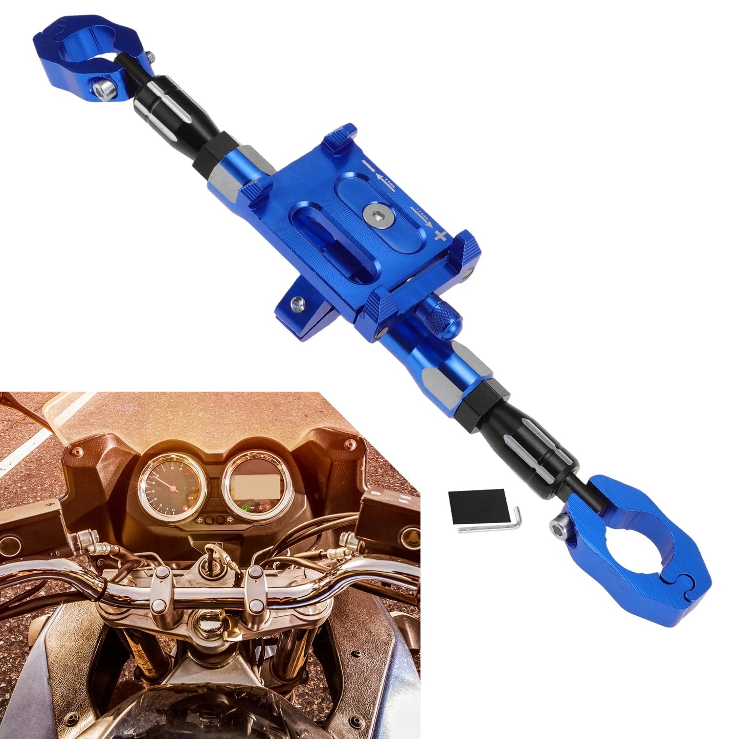 Balance Bar Extender Bracket / 265mm Center Hole / Blue for Motorcycle