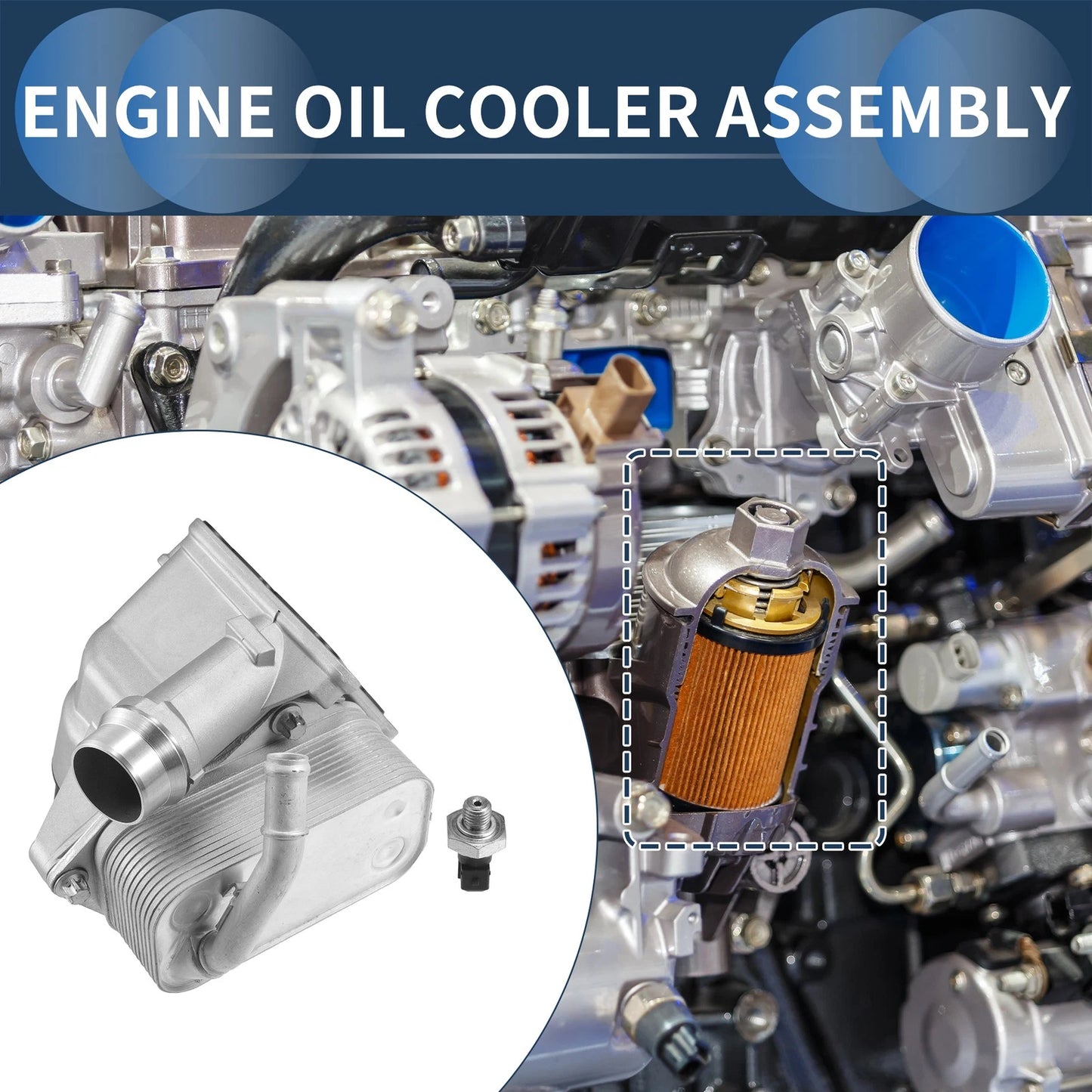 Engine Oil Cooler Filter Housing with Sensors for BMW 128i (2008-2013)