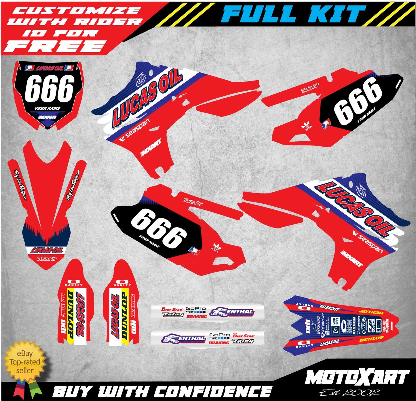 Custom Graphics Full Kit for Yamaha YZF 450 (2010-2013) ACTIVE STYLE Stickers