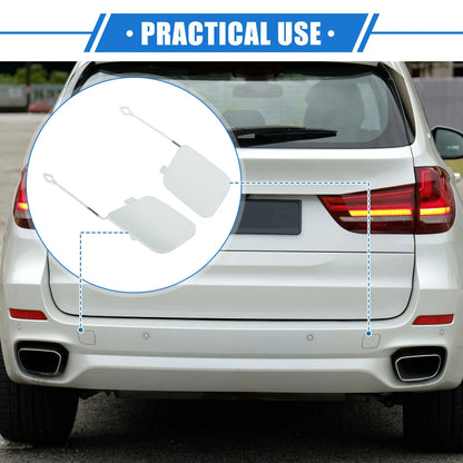 Rear Tow Hook Eye Hole Cover for BMW X5 (2016-2018) - Plastic White Cap