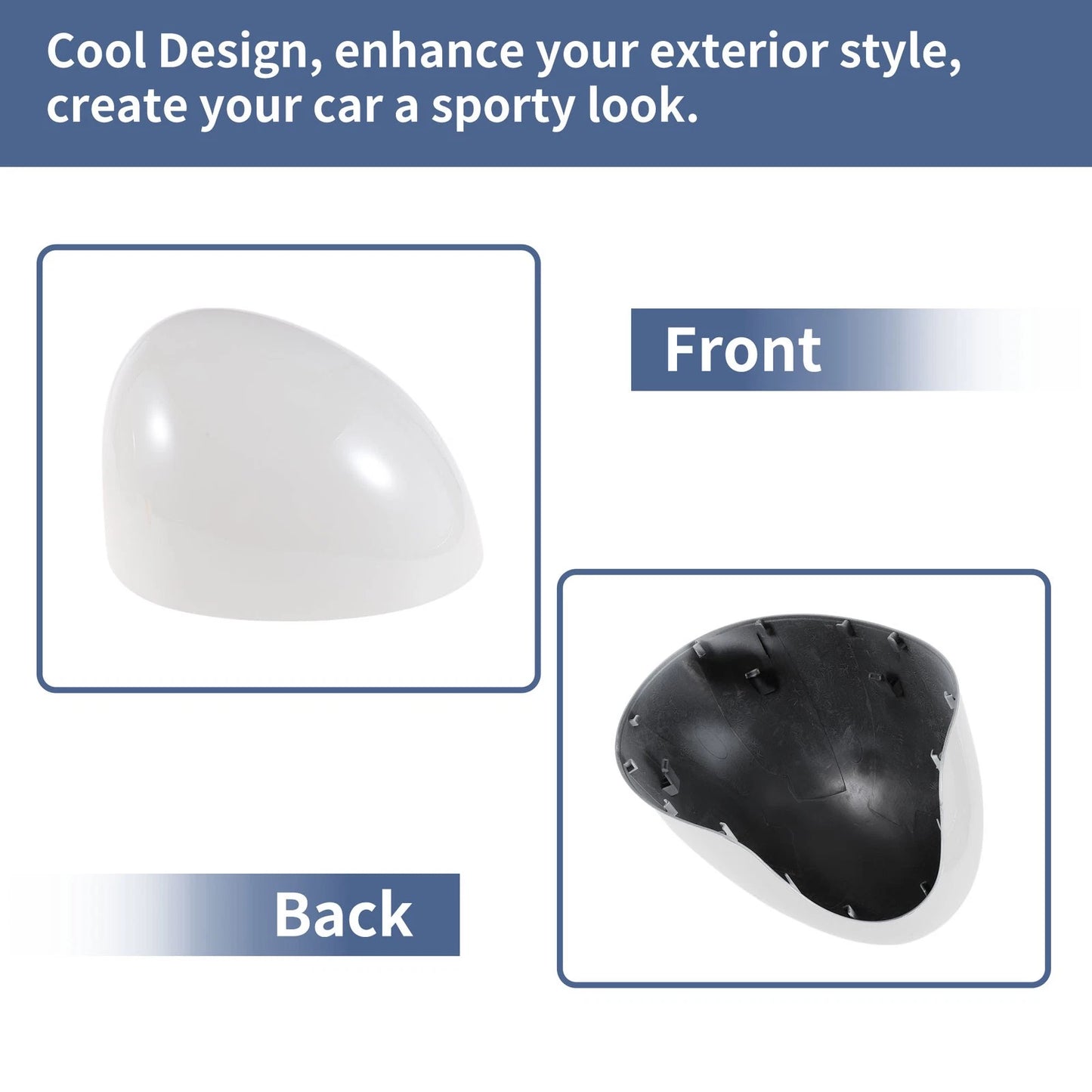 White Left Right Mirror Cover Cap for Mini F54 Clubman (2014-2019)