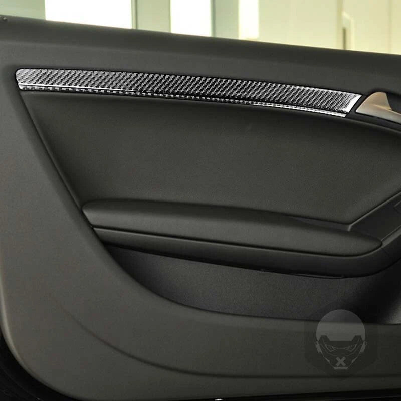 Carbon Fiber Interior Door Panel Strip Cover Trim Fit For Audi A5 2009-2016