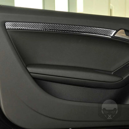 Carbon Fiber Interior Door Panel Strip Cover Trim Fit For Audi A5 2009-2016