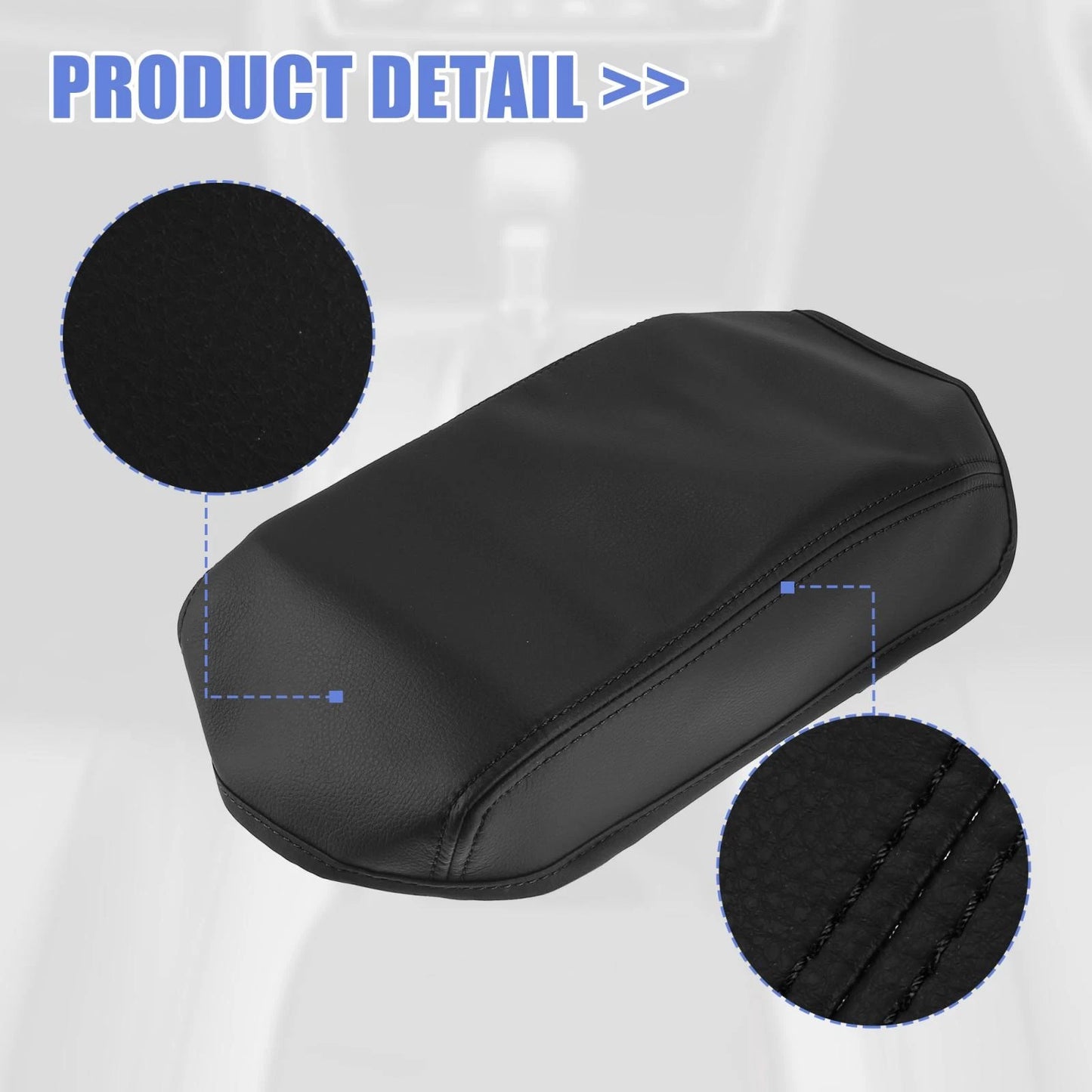 Microfiber Leather Armrest Cover Pad for Honda Civic (2012-2015) Black