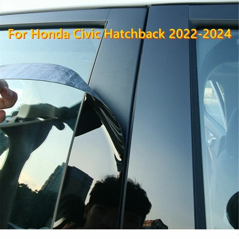 Glossy Black Pillar Posts Trim Cover for Honda Civic Hatchback (2022-2024)