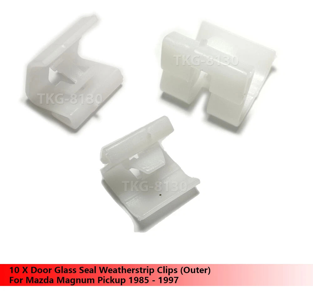 10 x Door Glass Seal Clips for Mazda Magnum (1985-1997)