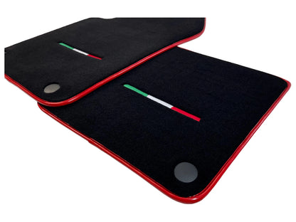 Black Floor Mats for Ferrari 599 Coupe 2006-2012 - AutoWin Brand with Red Trim